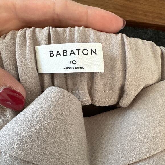 Aritzia Babaton Conan Tuxedo Stripe Trouser Beige/Cream Stripe ,Size 10 NWOT - Picture 5 of 7